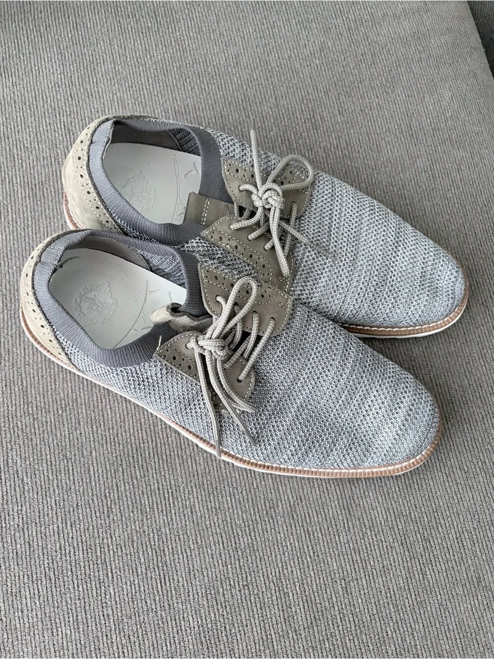Dockers Light Gray Knit Derby with White Sole